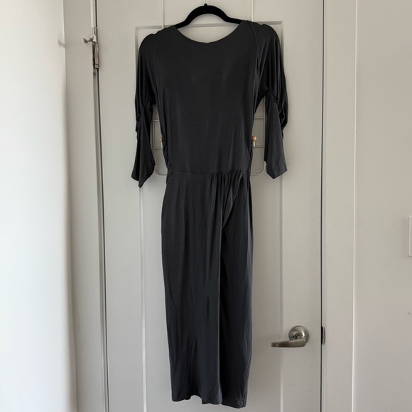 Vintage Donna Karan gray draped jersey midi dress - Large - Picture 6 of 6